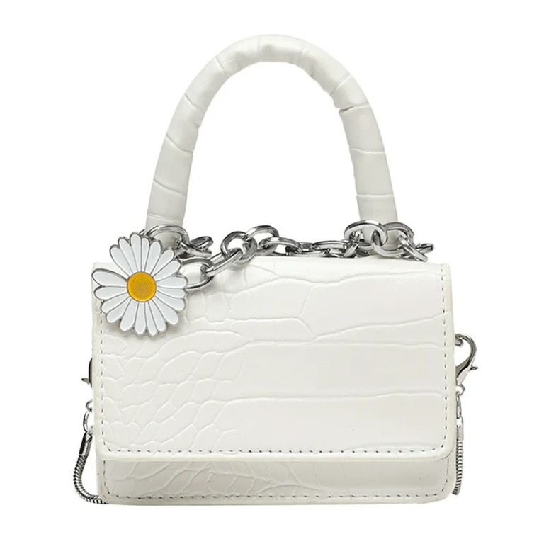 BIOSA Women Pure Color Crossbody Bag Casual Female Leather Daisy Flower Shoulder Pouch Boston Bag | Walmart (US)