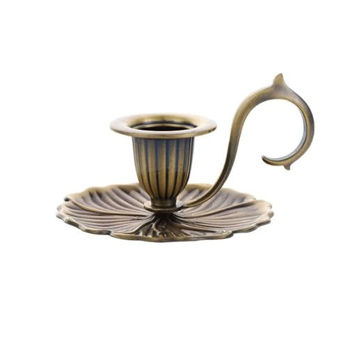 gifthub Handicrafts Vintage Candle Cup Decoration,Zinc Alloy Candle Holder,Decorative Candle Plates,Scented Candle Base,Small Hand-held Candle Cups,Gold/Silver/Bronze,12 * 5.1 CM | Amazon (US)