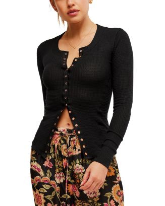 Free People Going Places Fitted Waffle Knit Cardigan  | Bloomingdale's Women | Bloomingdale's (US)