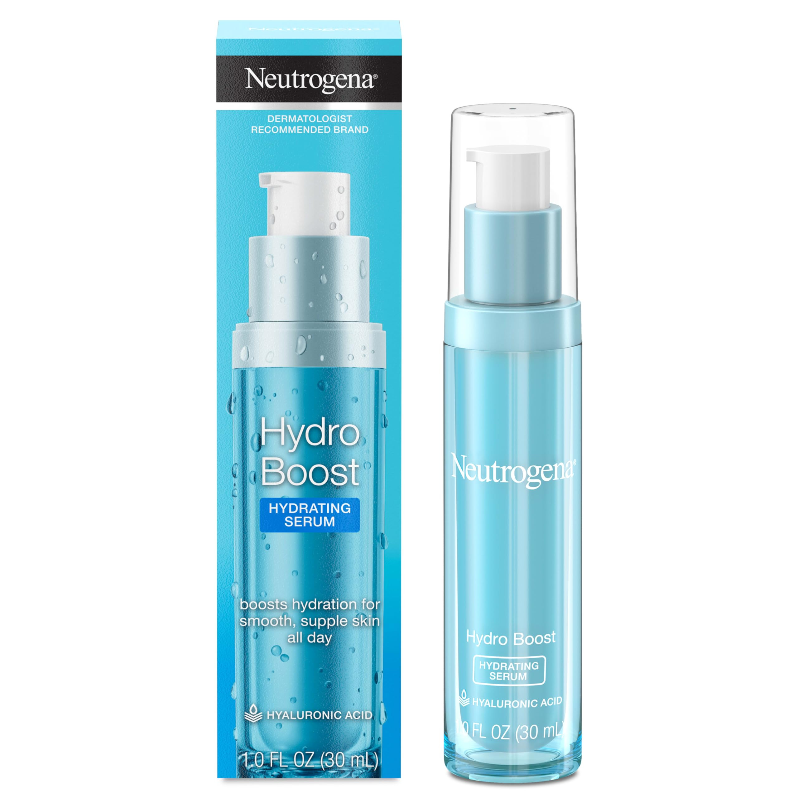 Neutrogena Hydro Boost Hydrating Hyaluronic Acid Face & Neck Serum, Fast-Absorbing Daily Facial M... | Amazon (US)
