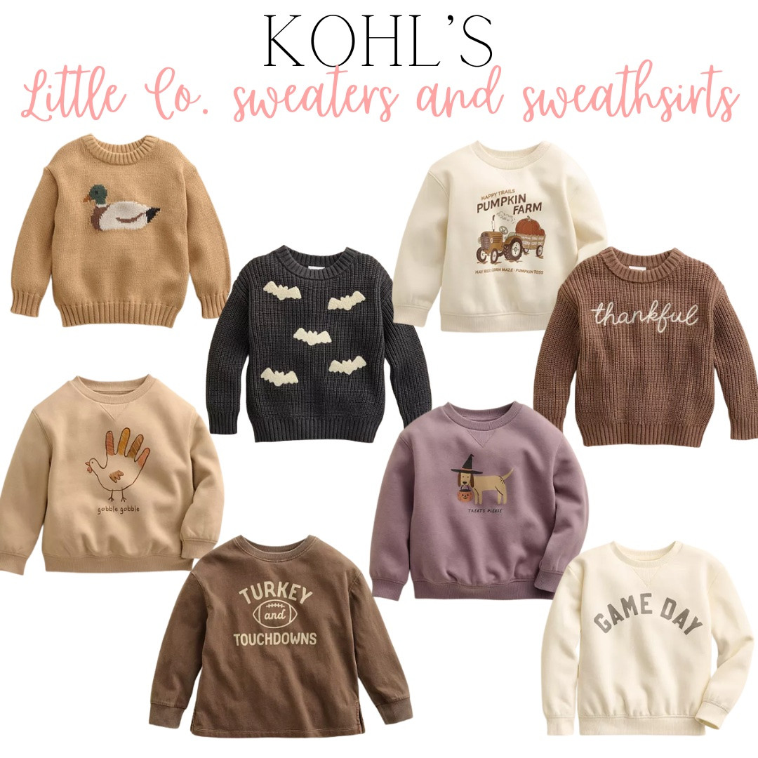 Cute fall sweaters and sweatshirts for the little ones 🍂🤎 Loving these finds from Little Co. at Kohl’s for the season ahead. Perfect for school days, pumpkin patches, and all the fall things!

Take $10 off $50 on baby, toddler, and kids apparel and accessories with code KIDS10 through 10/4! @Kohl's #kohls #kohlspartner #kohlsfinds

#LTKmomlife #LTKKids #LTKBaby