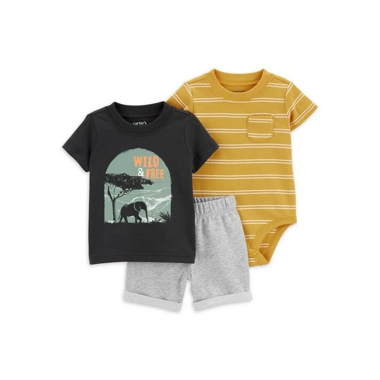 Carter's Child of Mine Baby Boy Shorts Outfit Set, 3-Piece, Sizes 0/3-24 Months | Walmart (US)
