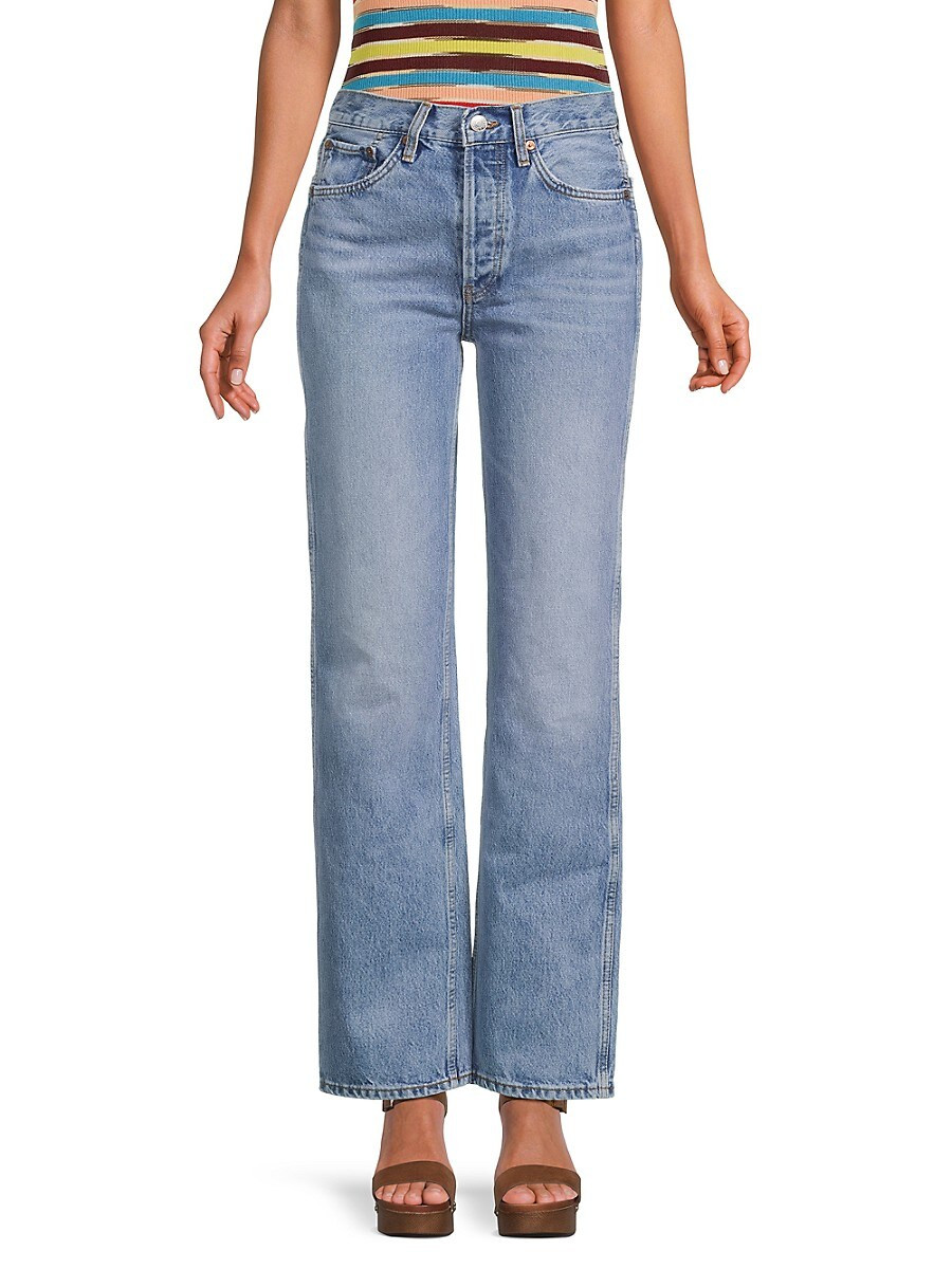 Re/done Women's Distressed 90s High-Rise Straight-Leg Jeans - Fade - Size 28 (4-6) | Saks Fifth Avenue OFF 5TH