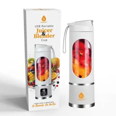 PURSONIC USB Portable Juicer & Blender Cup On-the-Go 12-Blade Smoothie Maker with 3-Speed Motor & USB-C Fast Charging in White at Nordstrom | Nordstrom