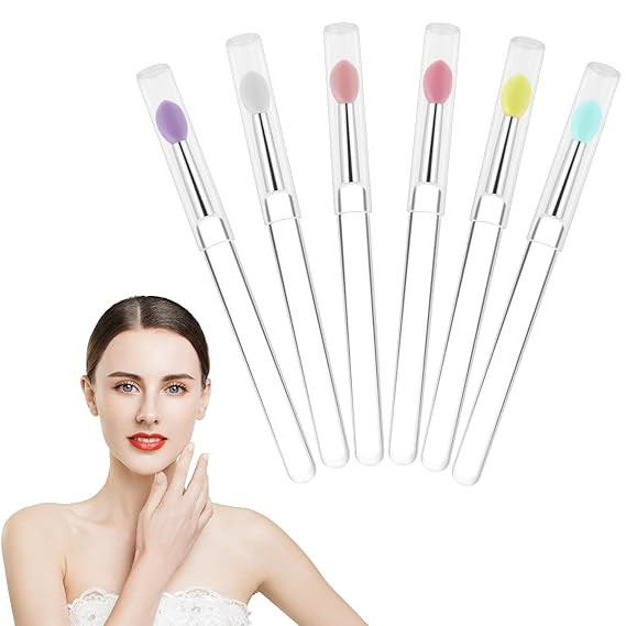 Reusable Lip Mask Applicators - 6 Pcs Silicone Lip Gloss & Lipstick Brush Set | Amazon (US)