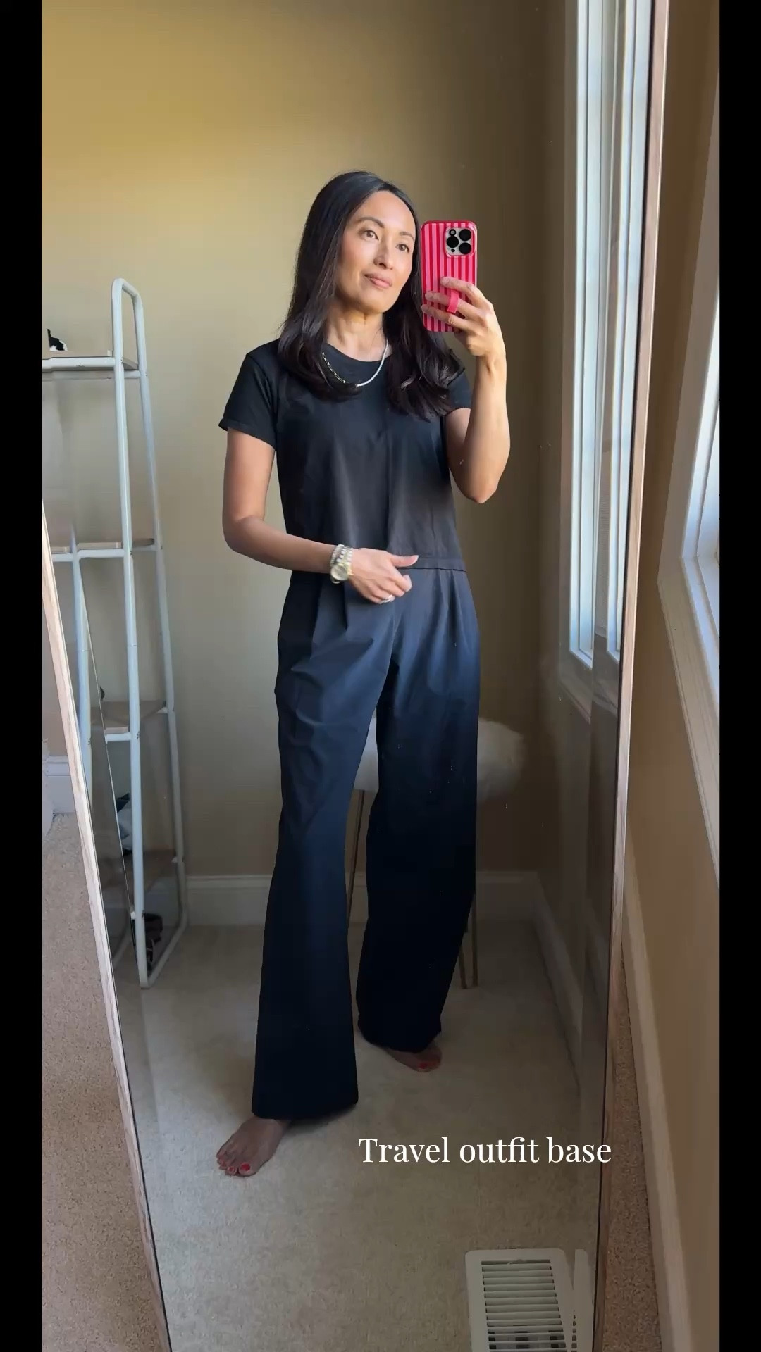 My go-to travel style for Spring & Summer. 
- A loose enough top that doesn’t look like activewear. 
- Athleisure pants that look like trousers. 
- Either slim profile or active sneakers. (I tend to wear my active sneakers because it saves room in my luggage.)
- Jacket that is stylish enough for regular outfits, plus functional for unpredictable weather. I love this style and wore it on the airplane (comfy enough to sleep in) as well as for morning walks on vacation. 
- Trusty crossbody bag. My favorite camera bag style. 
- Favorite travel bag. Looks chic, lightweight, fits under airplane seat, and well thought- out organizational details. 


#LTKOver40 #LTKTravel