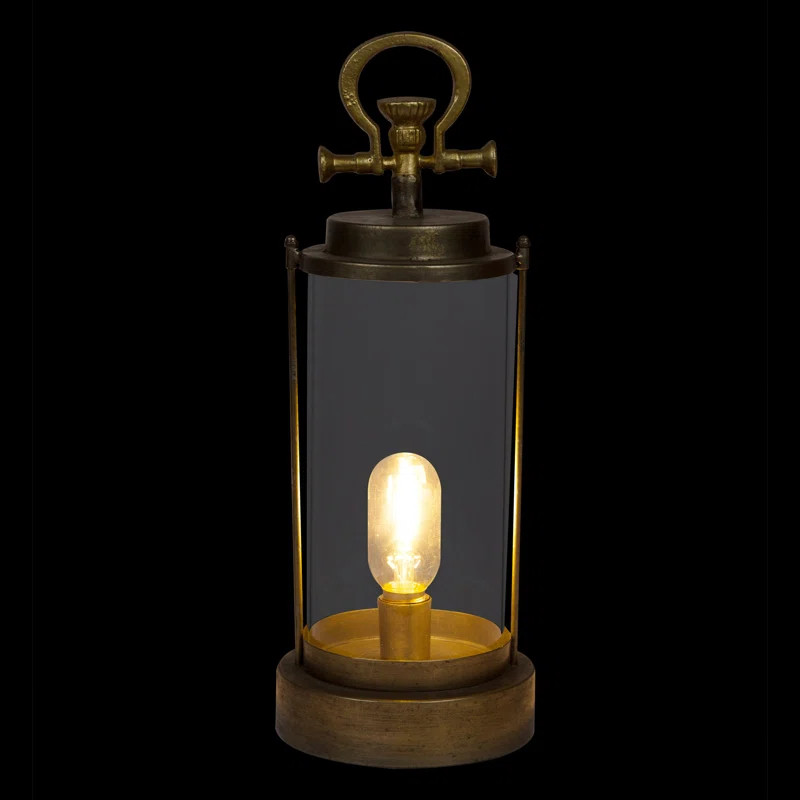 Alpine Vintage Metal & Glass Lantern with Warm LED Lights | Wayfair | Wayfair North America