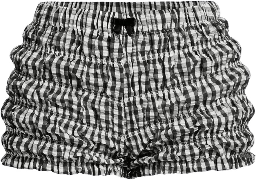 SOLY HUX Women's Ruffle Shorts Plaid Gingham Y2k Bloomers Micro Bottoms | Elastic Waist, Lace Fri... | Amazon (US)