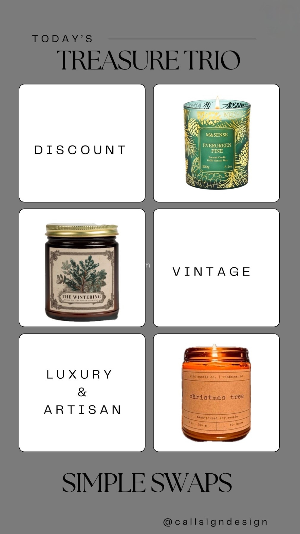 Light up your space with these amazing candles! Perfect last touch for cozy nights and holiday cheer. Check them out now. 🕯️

#Christmas #ChristmasDecor #WhiteChristmas #TraditionalChristmas #VintageChristmas 
#CallSignDesign #Vintage #Luxury #InteriorDesign #InteriorDecorating #Elegance #Chandelier #OldWorldCharm #DesignStyle #CastleCore #OldWorldCharm  #SimpleSwaps