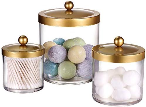 Premium Quality Apothecary Jars - Clear Plastic Storage Jars with Rust Proof Stainless Steel Lids... | Amazon (US)