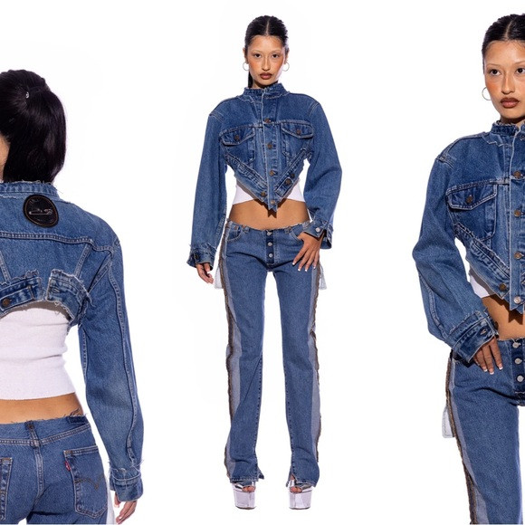 SAMI MIRO VINTAGE V Cut denim cropped Jacket | Poshmark