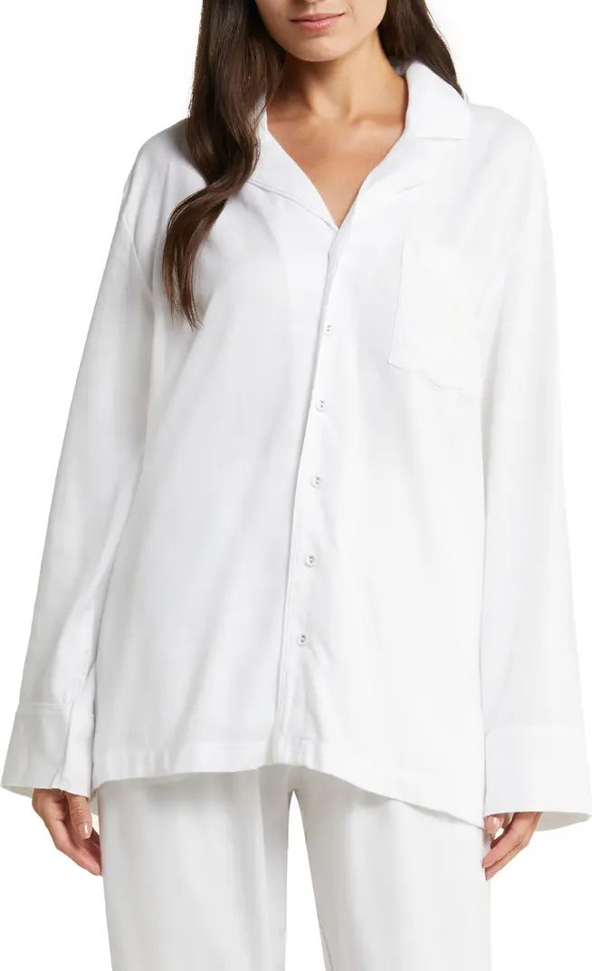 SKIMS Hotel Embroidered Button-Up Pajama Shirt | Nordstrom | Nordstrom