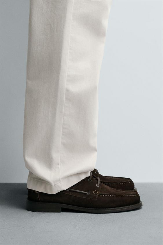 LIMITED EDITION SPLIT SUEDE BOAT SHOES | Zara US