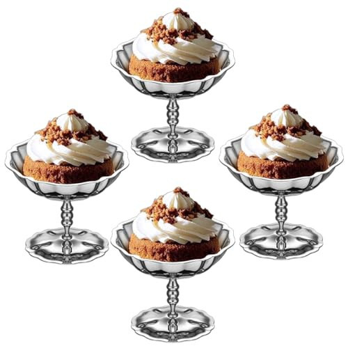 choxila Ice Cream Bowls 4pcs – Elegant Stainless Steel Dessert Cups, Footed Bowl for Ice Cream, Trifle, and More – Perfect for Parties, Weddings, and Home Use | Amazon (US)