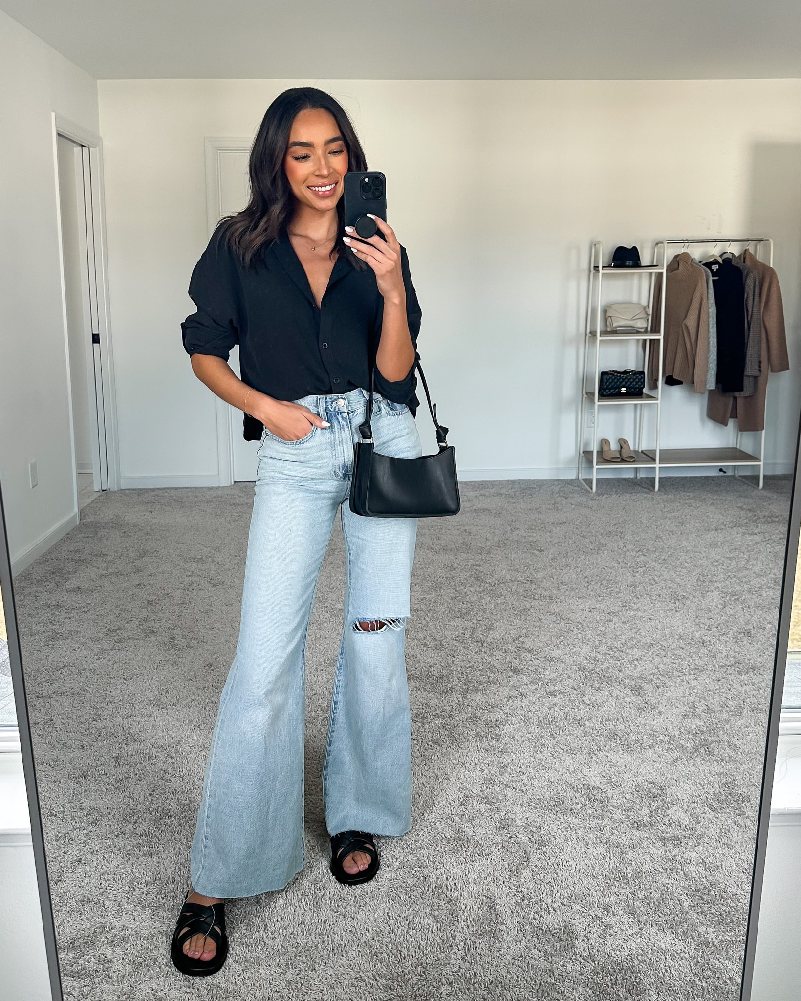 Madewell 25% OFF when you sign up to be an Insider! These jeans are so flattering and the style is so fun. Black button down shirt is soft and lightweight- wear to work or on weekends! Size 25 jeans (size up for a looser fit, I’m 5’8”), size Small black shirt





Spring outfit
Denim outfit
Jeans outfit
Spring trends
Casual  outfit
Spring casual outfit

#LTKsalealert #LTKunder100 #LTKstyletip