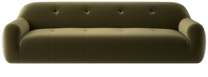 Brace Modern Curved Green Velvet Tufted Sofa | CB2 | CB2