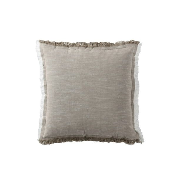 Better Homes & Gardens Decorative Throw Pillow, Contrast Cotton Fringe, Linen, 20" x 20", 2 Pack | Walmart (US)