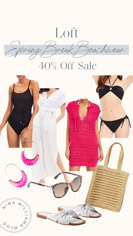 Loft 40% Off Sale - Loft Swimwear/Beachwear - Loft beach accessories - Loft Spring Break Resort Outfits - Spring Sandals

#LTKswim #LTKSpringSale #LTKfindsunder100