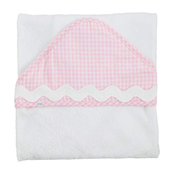 Pink Gingham Hooded Towel | Mud Pie
