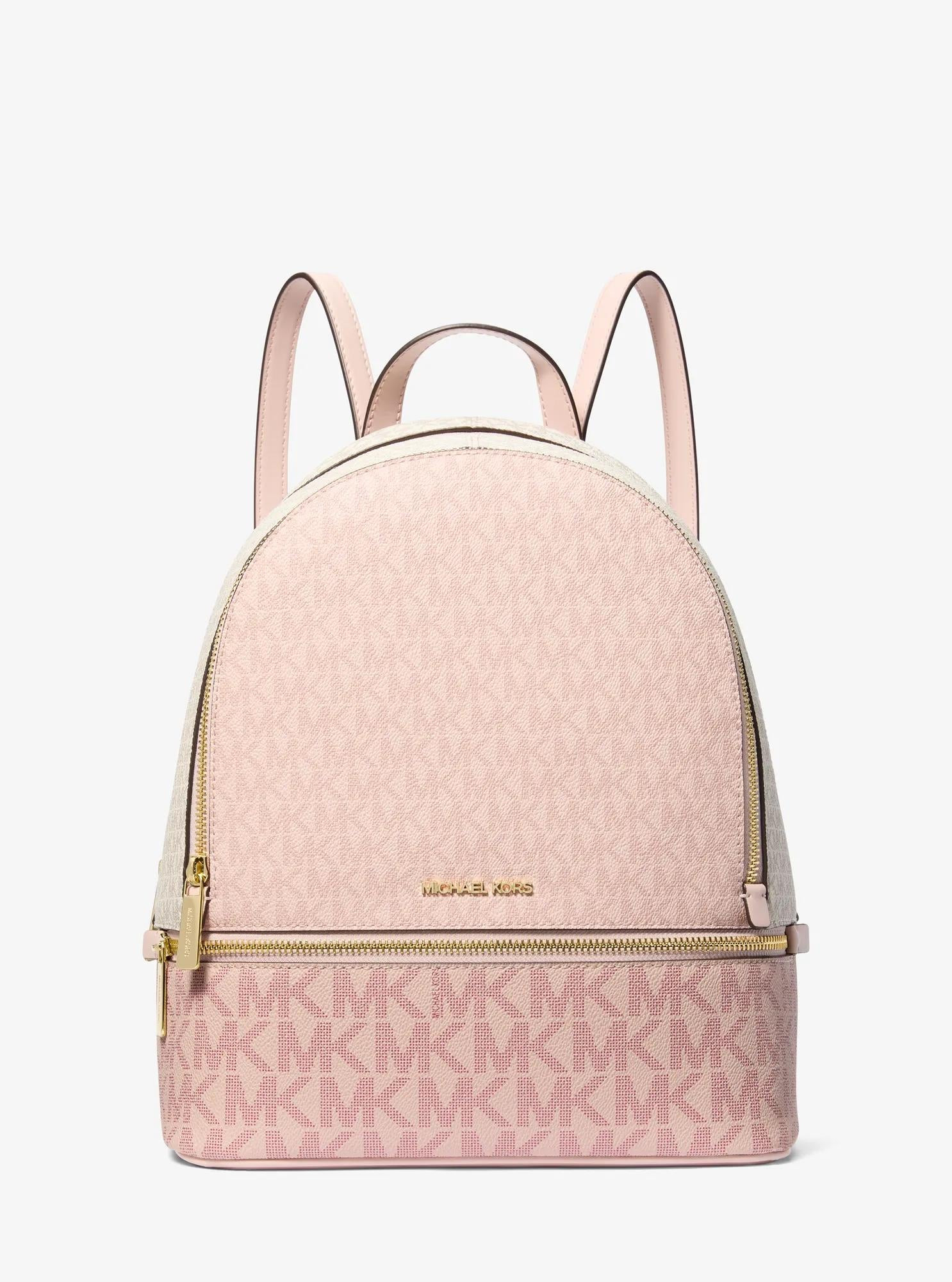 Rhea Medium Color-Block Signature Logo Backpack | Shop Simon