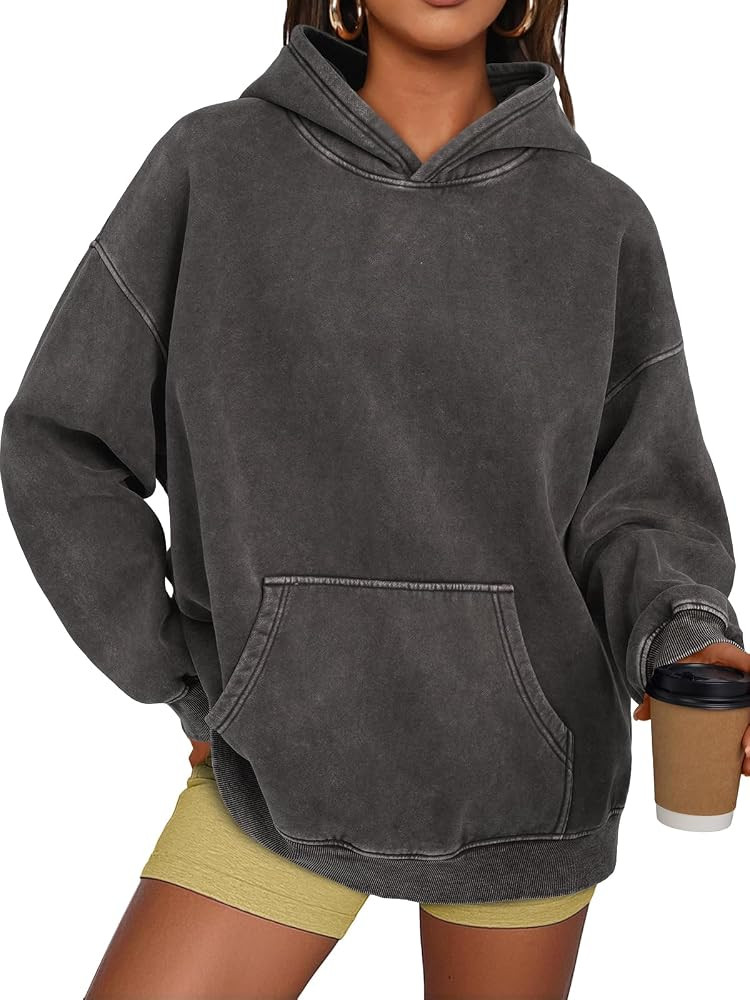 Trendy Queen Womens Oversized Hoodies Acid Wash Sweatshirt | Amazon (US)