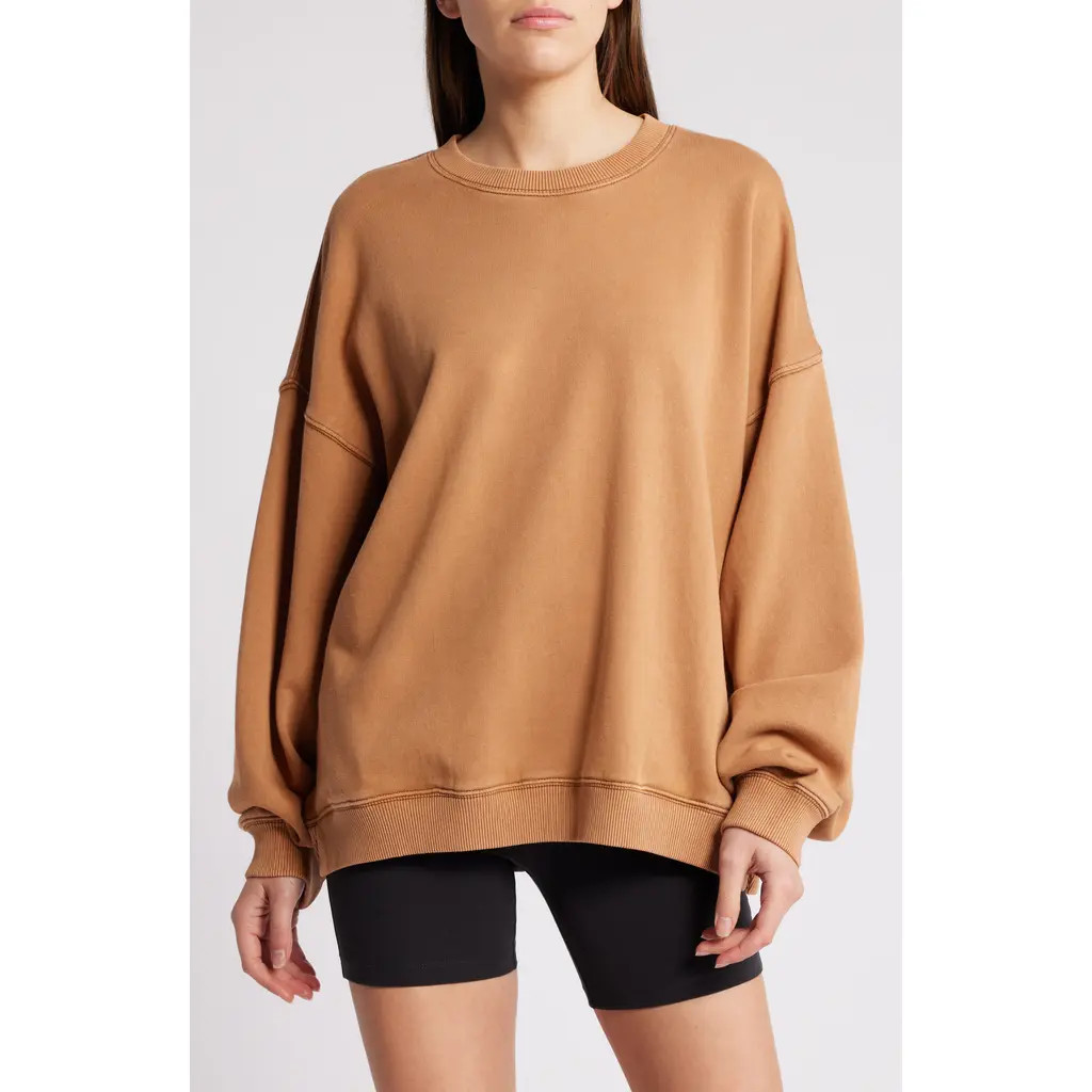 Free People FP Movement All Star Sweatshirt in Camel at Nordstrom, Size Medium | Nordstrom