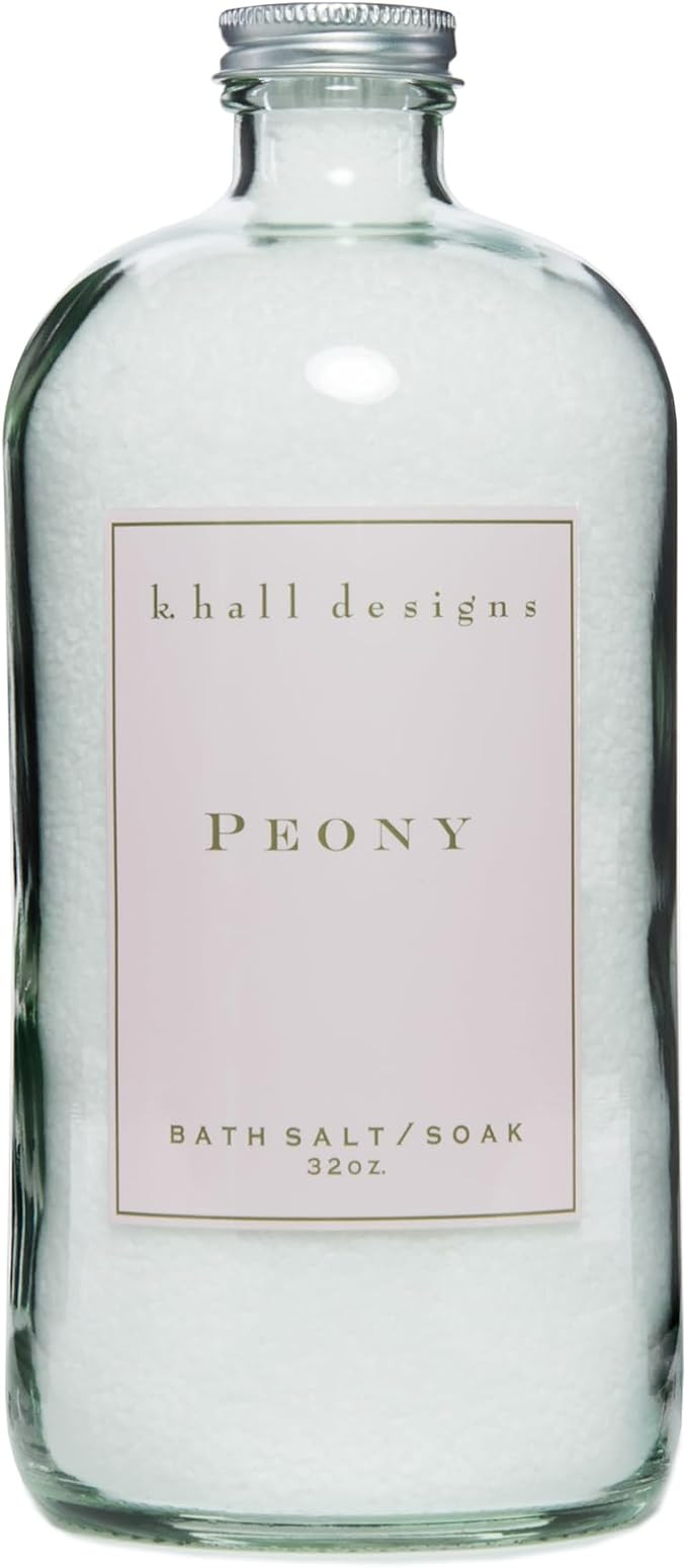 K. Hall Designs Peony Bath Salt Soak with Vitamin E, Peaceful Peony Scent with Watery Notes, Rela... | Amazon (US)