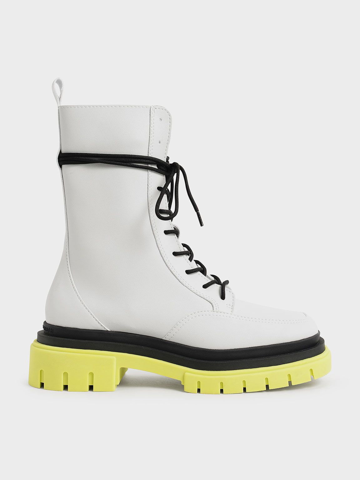 Iggy Coloured Sole Combat Boots​
- Lime | CHARLES & KEITH (US)