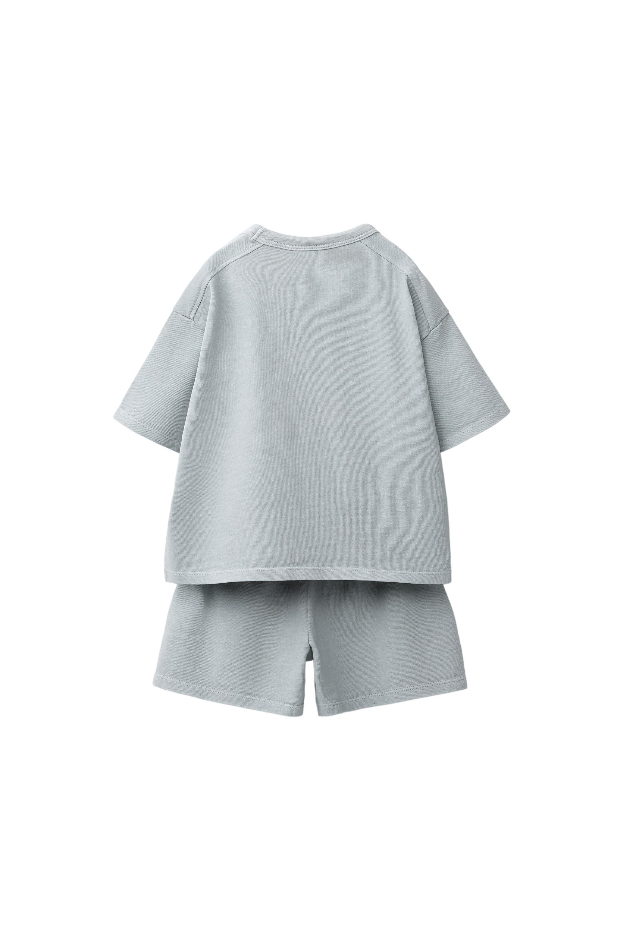 PLAIN JOGGING T-SHIRT AND BERMUDA SET | Zara Canada