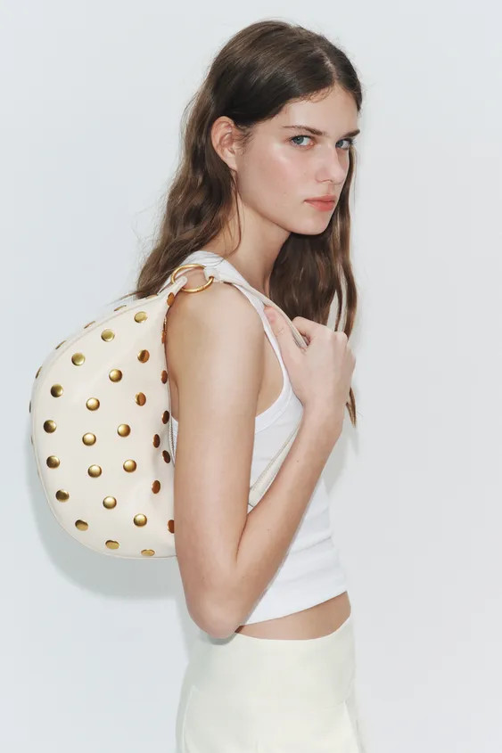 STUDDED SHOULDER BAG | Zara US