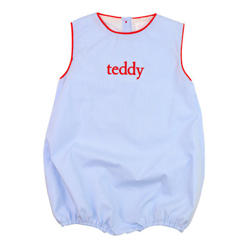 Blue And Red Gingham Bubble  - Shipping Early  MayPOCL752-BBUB163-23-3M | Cecil and Lou