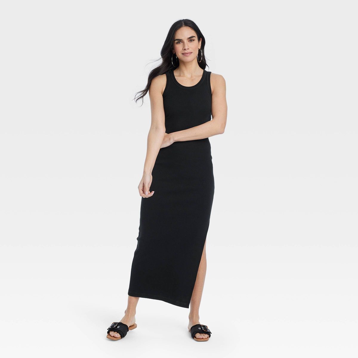 Women's Rib-Knit Maxi Bodycon Dress - Universal Thread™ Black S | Target