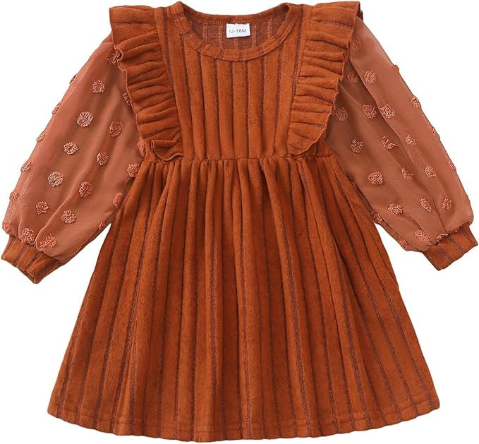 Toddler Girl Fall Dress Baby Long Sleeve Sweater Dresses Kids Holiday Outfits Cute Girls Winter C... | Amazon (US)