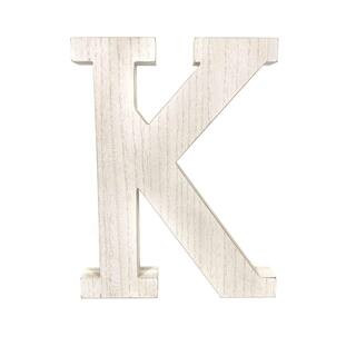 BarnwoodUSA Large 15.75 in. Free Standing Distressed White Wash Decorative Monogram Wood Letter (K) | The Home Depot