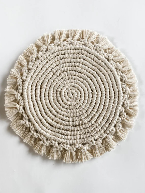 Round Macrame Placemat/charger/centerpiece Handmade With | Etsy | Etsy (US)