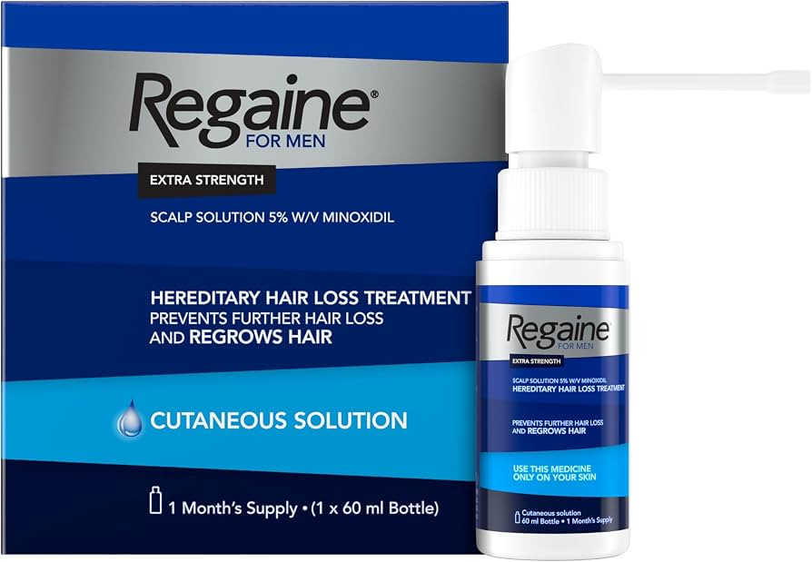 Regaine for Men 5% Minoxidil Extra Strength Scalp Solution for Hair Regrowth (1x 60ml), Scientifi... | Amazon (UK)