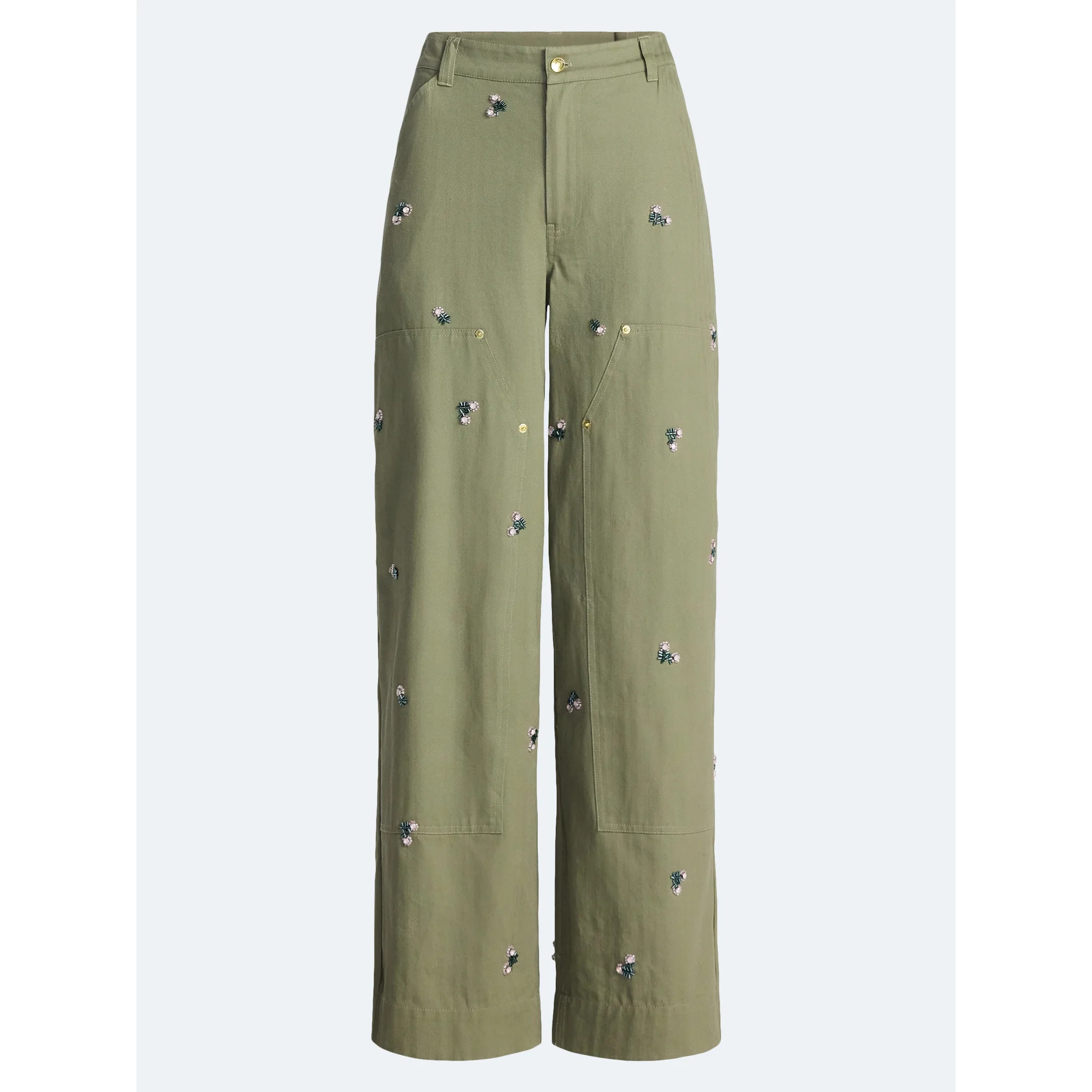 Free Assembly Women's and Women’s Plus Embellished Cotton Carpenter Pants, 30" Inseam, Sizes 0-... | Walmart (US)