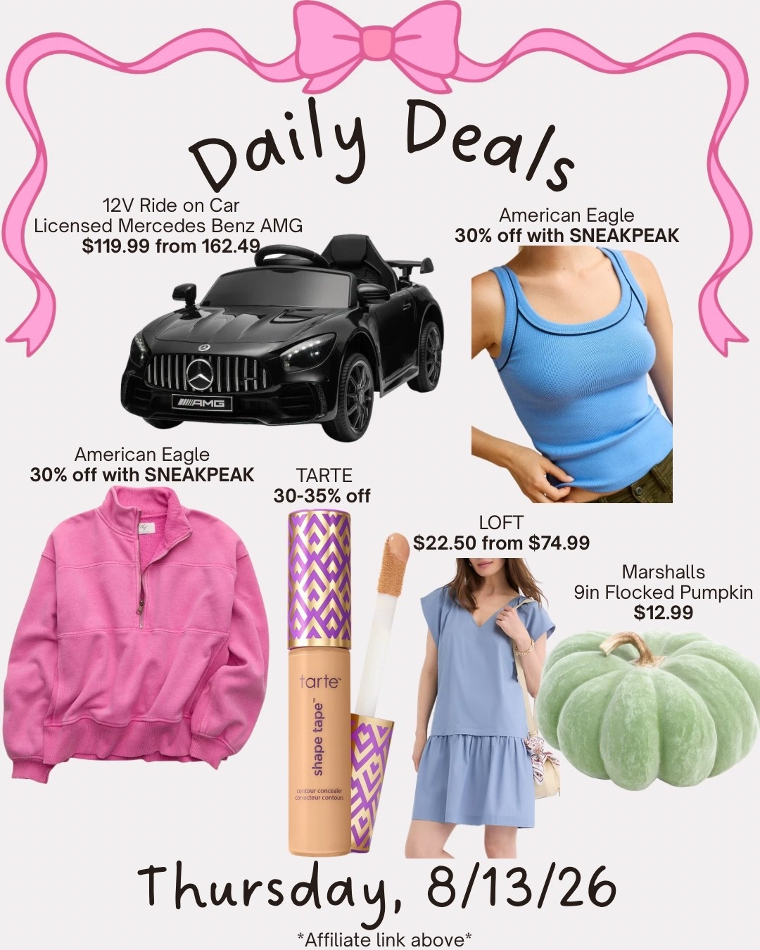 Daily deals

#LTKSaleAlert #LTKSeasonal #LTKMidsize