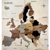 Europe Wooden Map Puzzle. Ideal Gift For School Kids. Jigsaw Europe's With Boarders & Countries Names | Etsy (US)