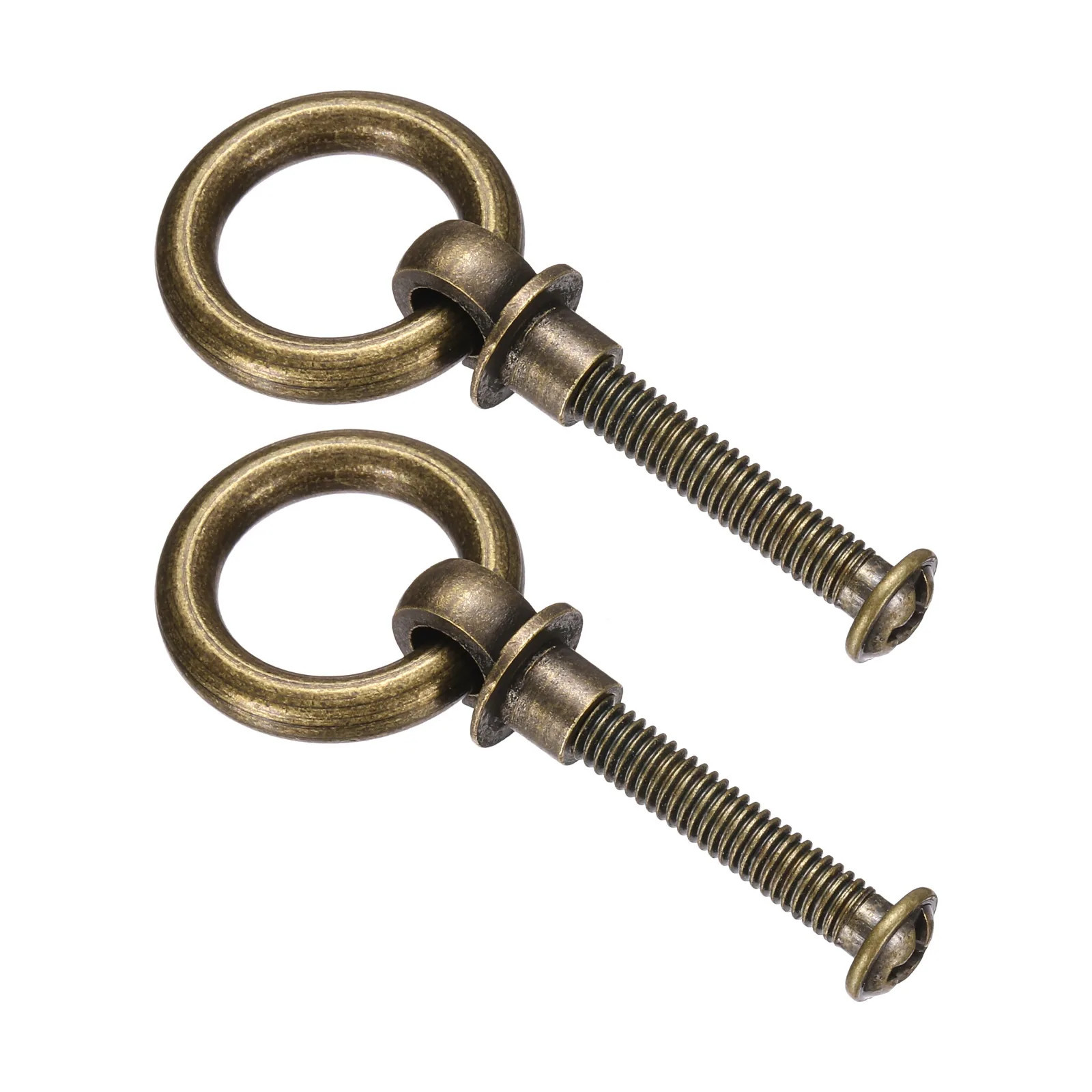 Unique Bargains 2pcs 0.79 Inch Brass Drawer Pulls and Knobs Cupboard Cabinet Drawer Rings Pulls Knob with Screws for Dresser Cabinet Closet Cupboard | Lowe's