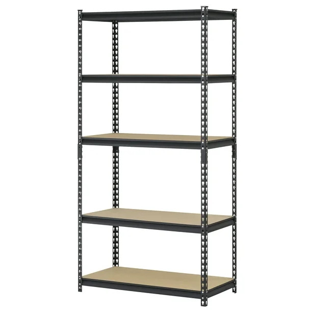 Hart 36"Wx18"Dx72"H 5-Particle Board Shelves, 4000 lb Total Capacity, Black - Walmart.com | Walmart (US)