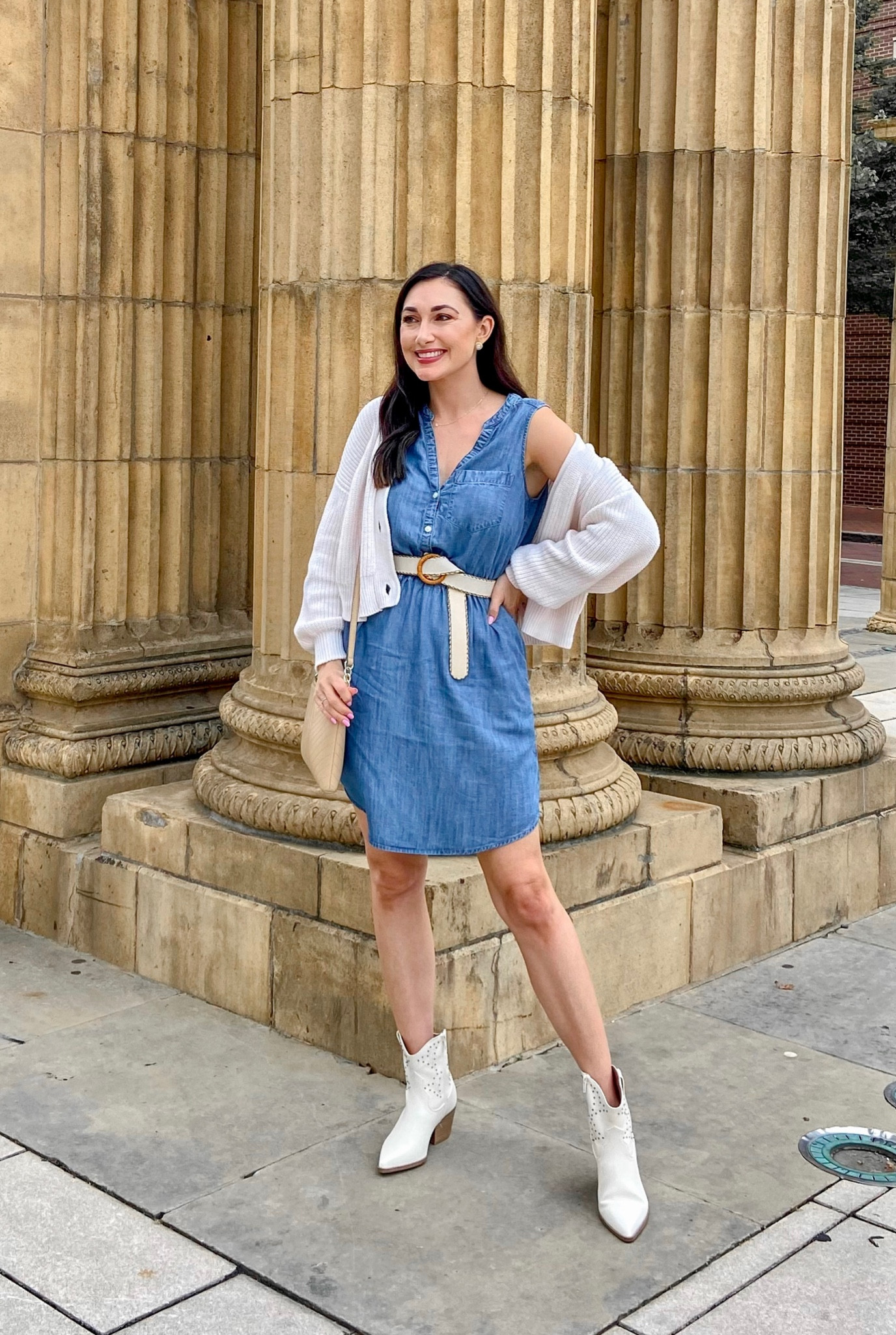 Buy denim dress and cardigan Hotsell