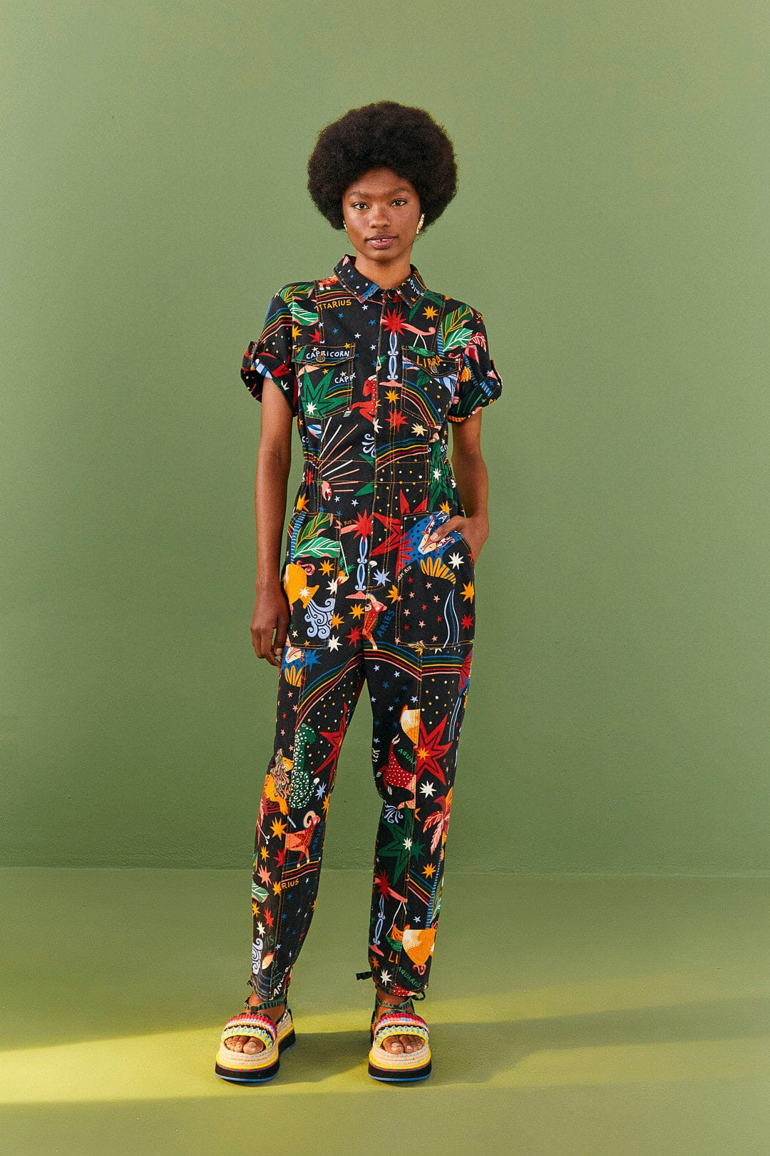 Zodiac Canvas Jumpsuit | FarmRio (US)