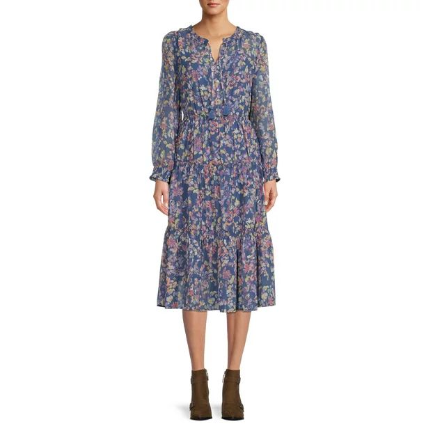 BeachLunchLounge Women's Tiered Print Dress - Walmart.com | Walmart (US)