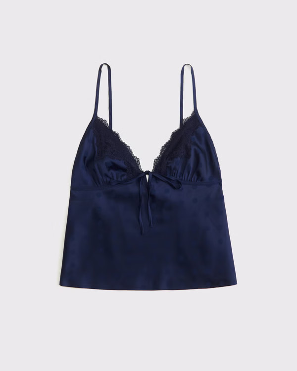 Jacquard Lace and Satin Sleep Cami | Abercrombie & Fitch (US)