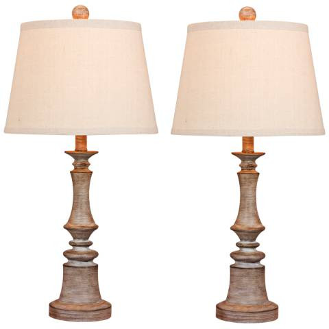Enrico Cottage 26 1/2" Weathered Gray Table Lamps Set of 2 | Lamps Plus