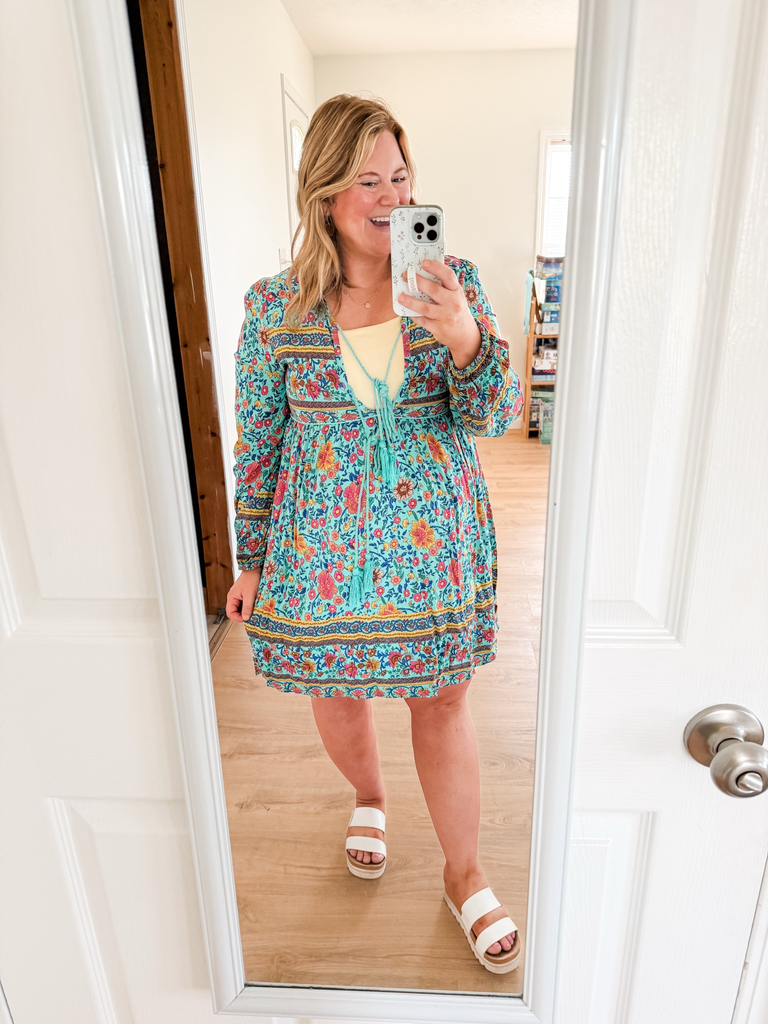 Teacher outfit! Wearing an XL in my dress and tank top

#LTKWorkwear #LTKBump #LTKMidsize