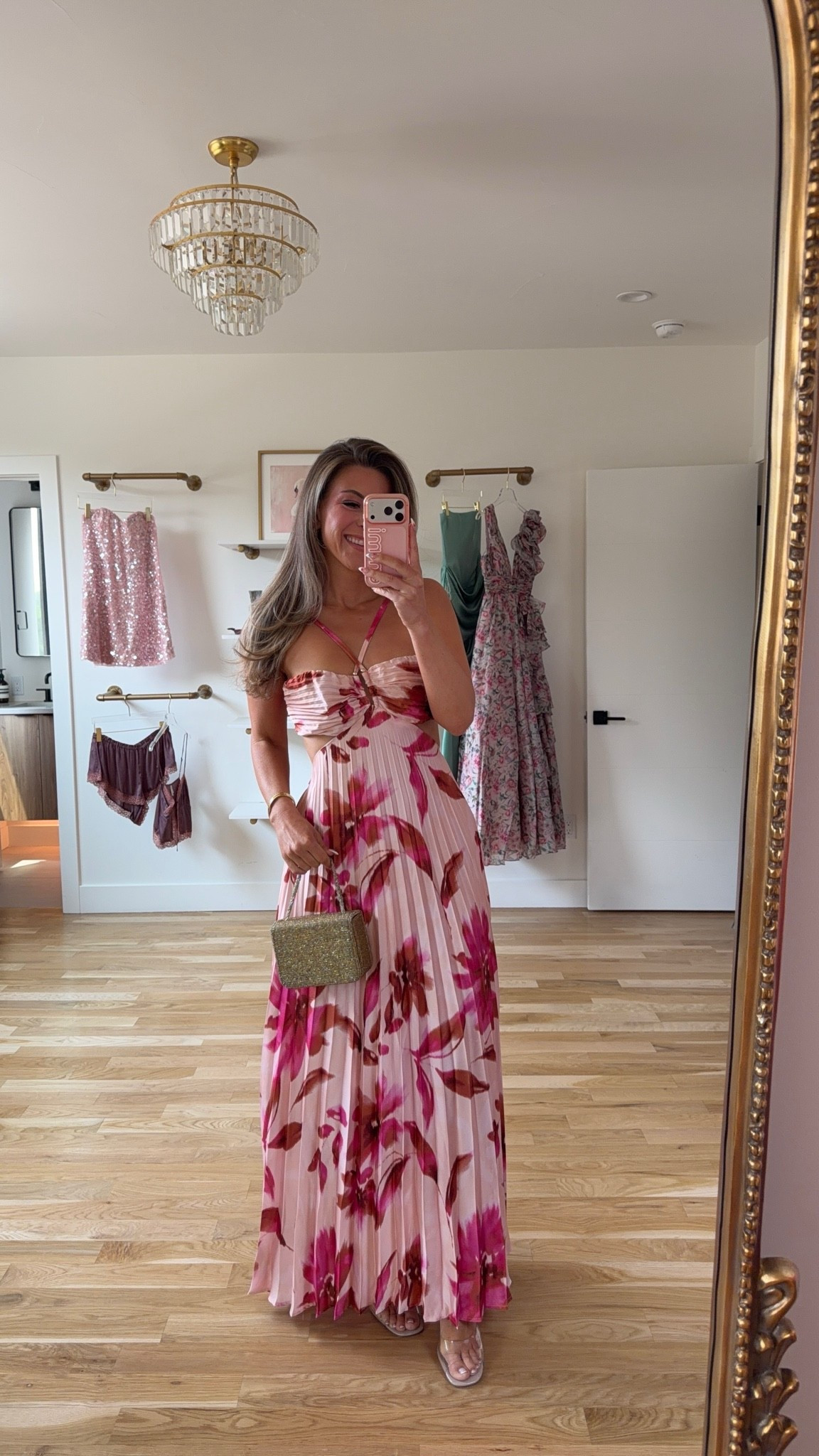 vici pink floral pleated maxi with a bustier bodice and side cutouts summer wedding guest resort wear dress under $70 💍 🌸

use code ‘emerson40’ for 40% off now-Tuesday only!! 

I’m 5’4” and typically wear a small/2 
•i sized down to an xs

summer wedding guest dresses, wedding guest dresses, cocktail dresses, semi-formal dresses, black tie wedding guest dresses, destination wedding guest dresses, garden party dresses, wedding guest outfit ideas, graduation dresses, white dresses, party dresses, date night dresses, special occasion dresses, cocktail party dresses, resortwear, resort outfits, vacation outfits, vacation dresses, beach vacation outfits, summer vacation outfits, tropical vacation outfits, vacation outfit ideas

#LTKSeasonal #LTKWedding #LTKTravel