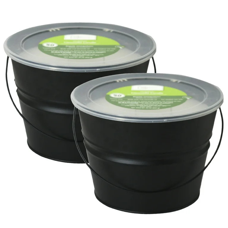 Mainstays 30-Ounce, 3-Wick Black Bucket Outside Citronella Candle (2 Pack) - Walmart.com | Walmart (US)