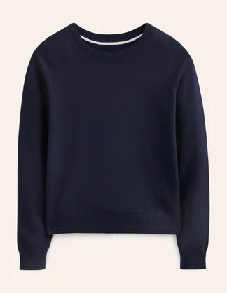 Eva Cashmere Crew Neck Jumper-Navy | Boden UK